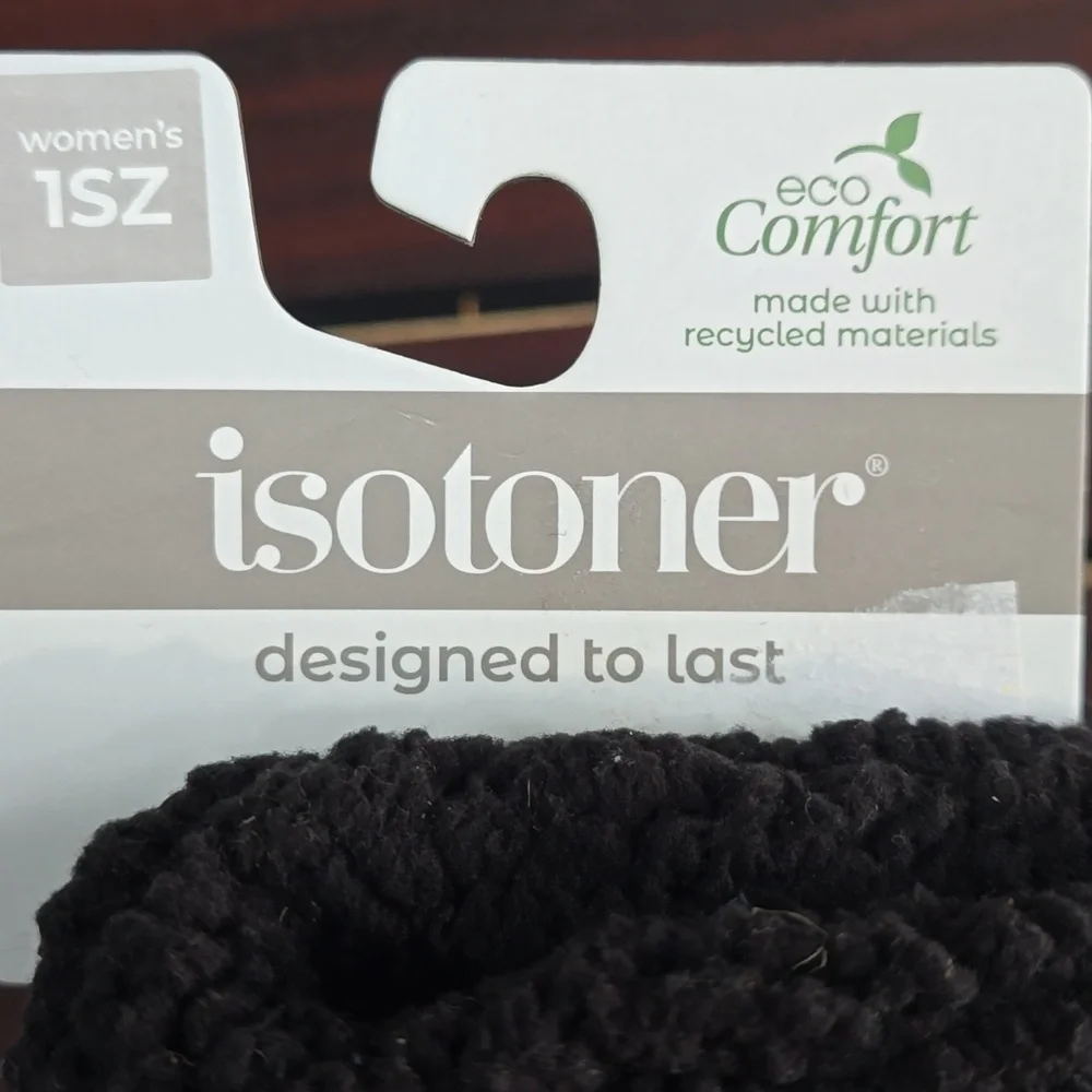 Isotoner | Adult Snowflake Knit Gloves – Black | Sherpasoft Lined  | OSFM
